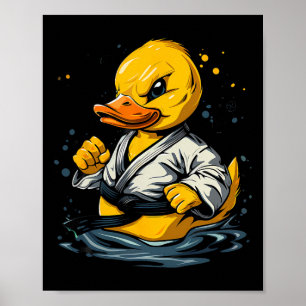 Poster Canard en caoutchouc de Taekwondo kickboxing anima