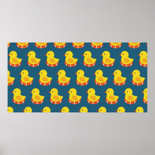 Poster canard en caoutchouc jaune sans soudure motif. Vin