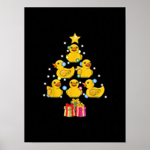 Poster Canard en caoutchouc Noël Arbre canard canard Noël