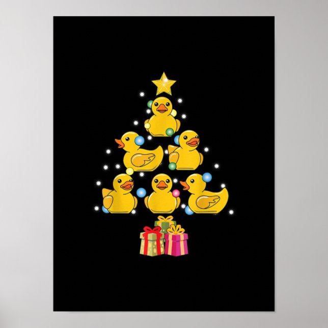 Poster Canard en caoutchouc Noël Arbre canard canard Noël (Devant)