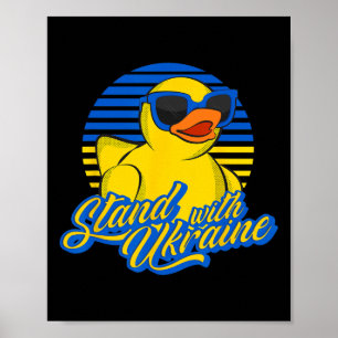 Poster Canard en caoutchouc soutien Ukraine Drapeau ukrai