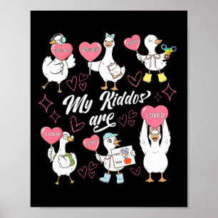 Poster Canard idiot rétro Saint-Valentin A Analyse du com