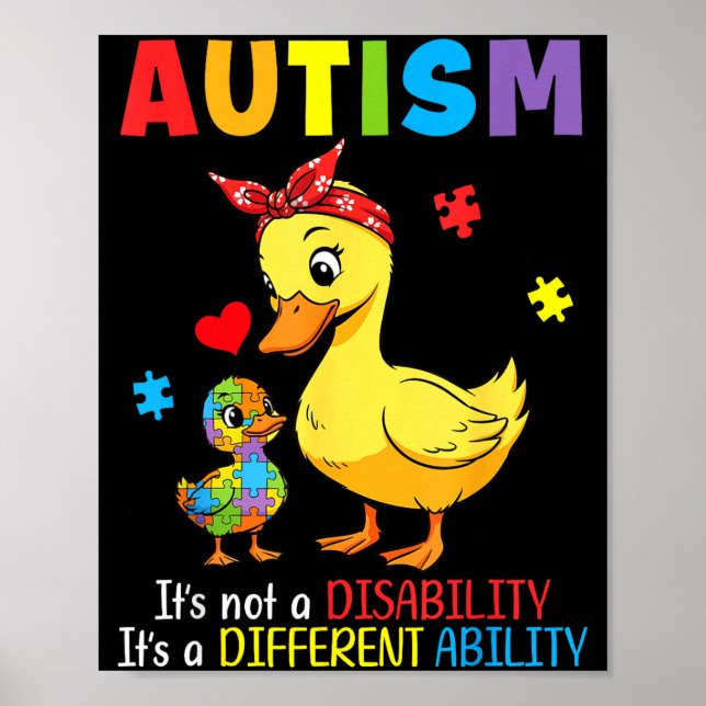 Poster Canard mère prise de conscience de l'autisme capac (Devant)