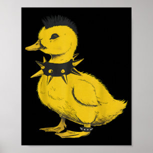 Poster Canard rockeur punk metal rock and roll musique to