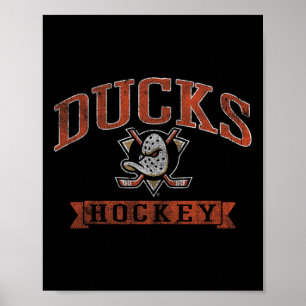Poster Canards d'Anaheim Vintage Hockey Noir Nhl Officiel