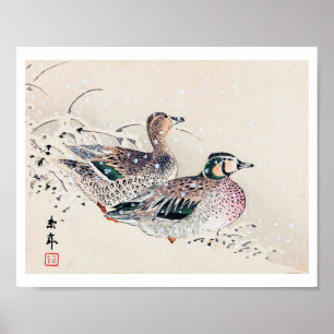 Poster Canards dans la neige, Imao Keinen