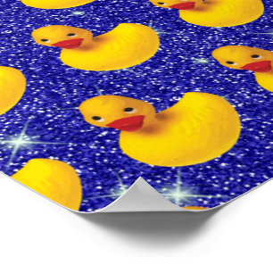 Poster Canards en caoutchouc drôles Ferme de canard jaune