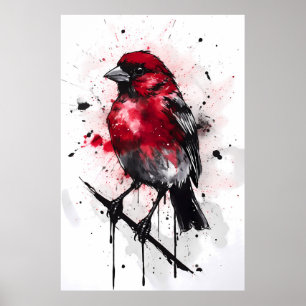 Poster Canari à facteur rouge