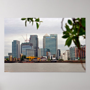 Poster Canary Wharf London Docklands Angleterre Royaume-U