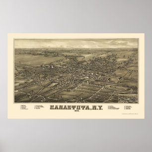 Poster Canastota, NY Carte panoramique - 1885