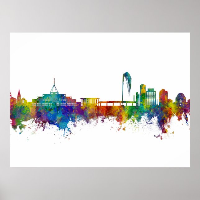 Poster Canberra Australia Skyline (Devant)
