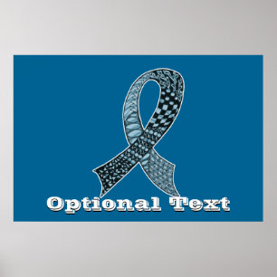 Poster Cancer Awareness Ribbon Custom Colors