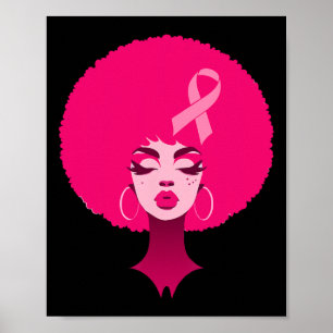 Poster Cancer Black African American Women Soutien rose 3