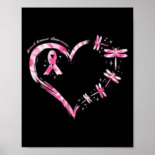 Poster Cancer Coeur libellules Sensibilisation Femmes Enf