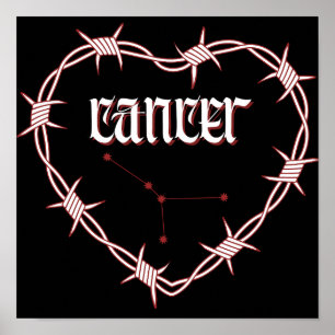 Poster Cancer Constellation Art céleste gothique foncé