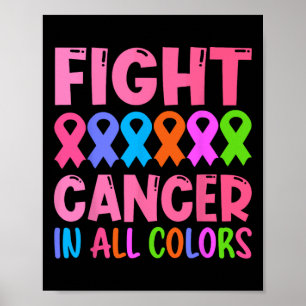 Poster Cancer Dans Toutes Les Couleurs Ribbon Conscience 