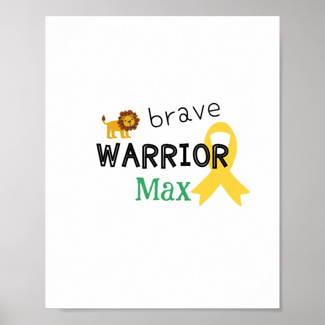 Poster cancer de l'enfance.brave guerrier.Poster et impre (Devant)