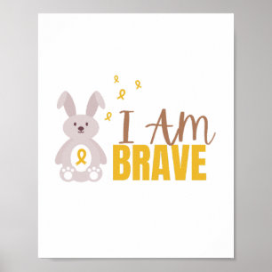 Poster cancer de l'enfance. Je suis courageux. mignon Pos