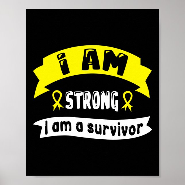 Poster Cancer De L'Enfance Je Suis Fort Je Suis Un Surviv (Devant)