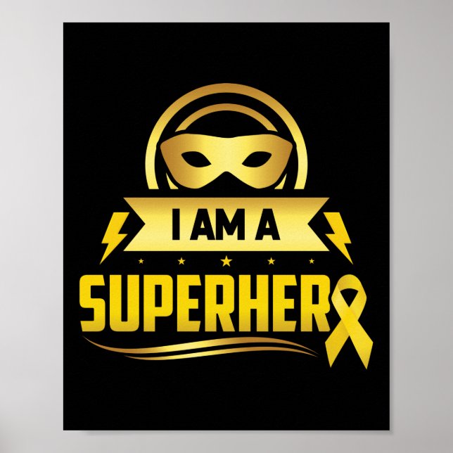 Poster Cancer De L'Enfance Je Suis Un Ruban Superhéros (Devant)