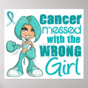Poster Cancer De L'Ovarien Messagé Avec Une Fille Mauvais