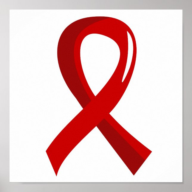 Poster Cancer du sang Ruban rouge 3 (Devant)