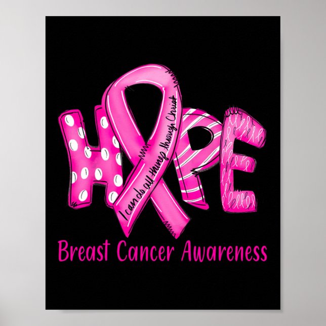 Poster Cancer Du Sein En Octobre Nous Portons Du Ruban Ro (Devant)