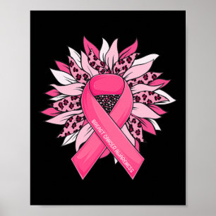 Poster Cancer du sein Pink Ribbon Tournesol Cancer du sei