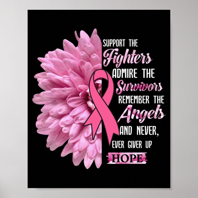 Poster Cancer Du Sein Soutien Les Combattants Cadeau Pour (Devant)