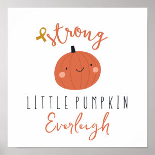 Poster cancer enfant fort petit citrouille Nom personnali