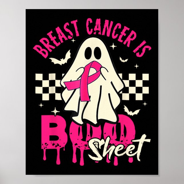 Poster Cancer Fantôme Halloween Sensibilisation au cancer (Devant)