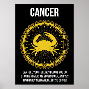 Poster Cancer - Horoscope, Funny Zodiac Signal Humour