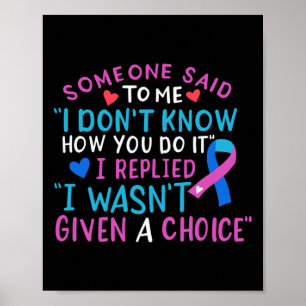Poster Cancer Sensibilisation Ruban bleu rose Turquoise C