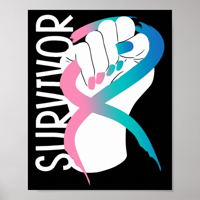 Poster Cancer Survivant Mois de sensibilisation au cancer (Devant)