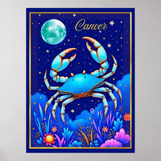 Poster Cancer the Crab Zodiac Sign (Devant)