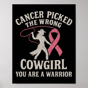 Poster Cancer vintage Choisi La Mauvaise Cowgirl Vous Ête