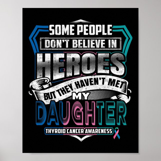 Poster Cancer Warrier Je Porte Du Rose Bleu Turquoise Pou (Devant)