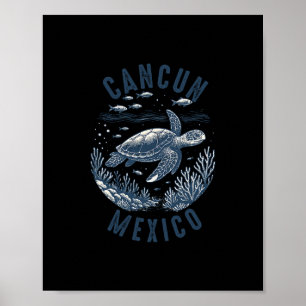 Poster Cancun Mexique Souvenir Famille Correspondance Vac