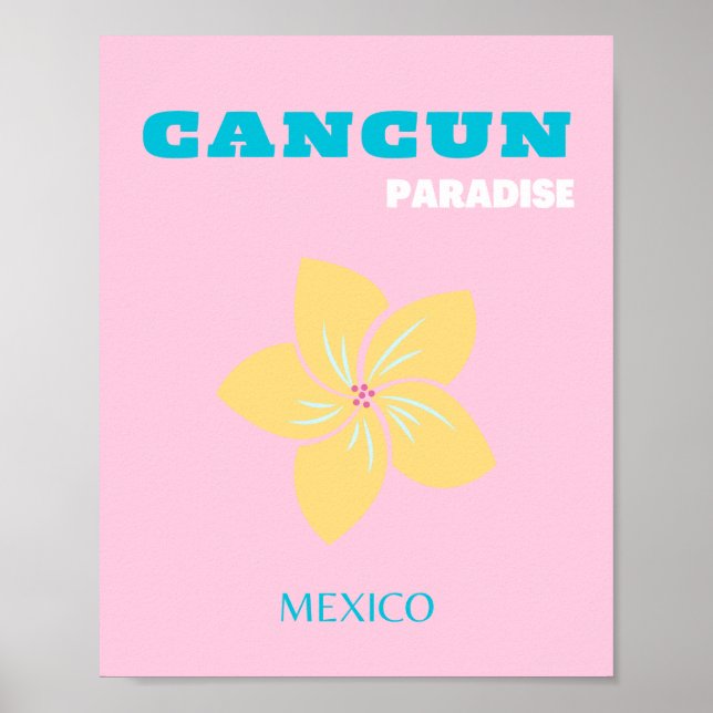 Poster Cancun Travel Art, Travel Art, Preppy, Preppy Room (Devant)