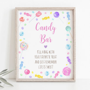 Poster Candy Bar Lollipop Sweet Shop Symbole d'anniversai
