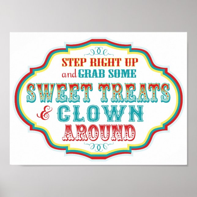 Poster Candy Booth Sign for Carnival Circus Birthday BL (Devant)