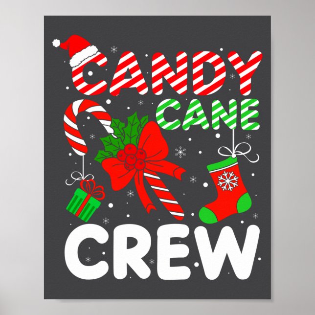 Poster Candy Cane Crew Christmas Funny Xmas Matching Fami (Devant)