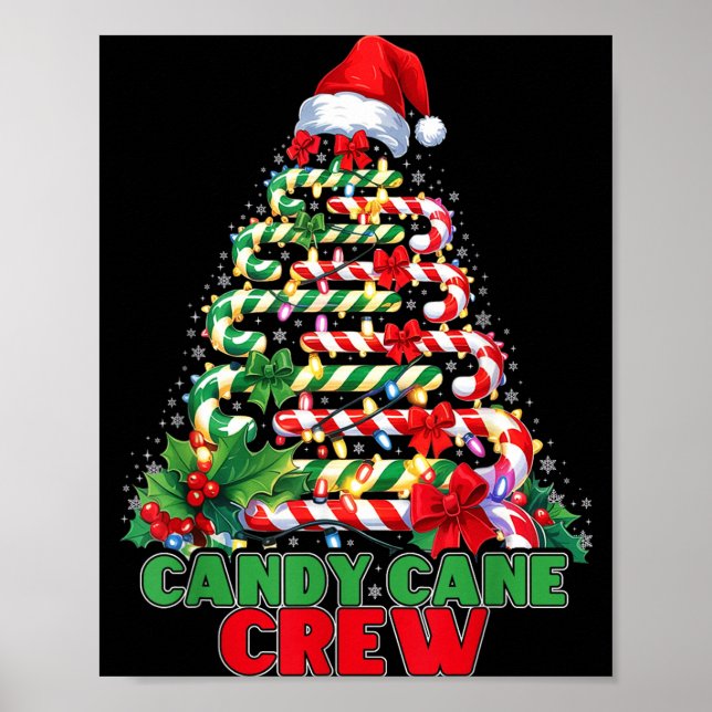 Poster Candy Cane Crew Christmas Funny Xmas Matching Fami (Devant)