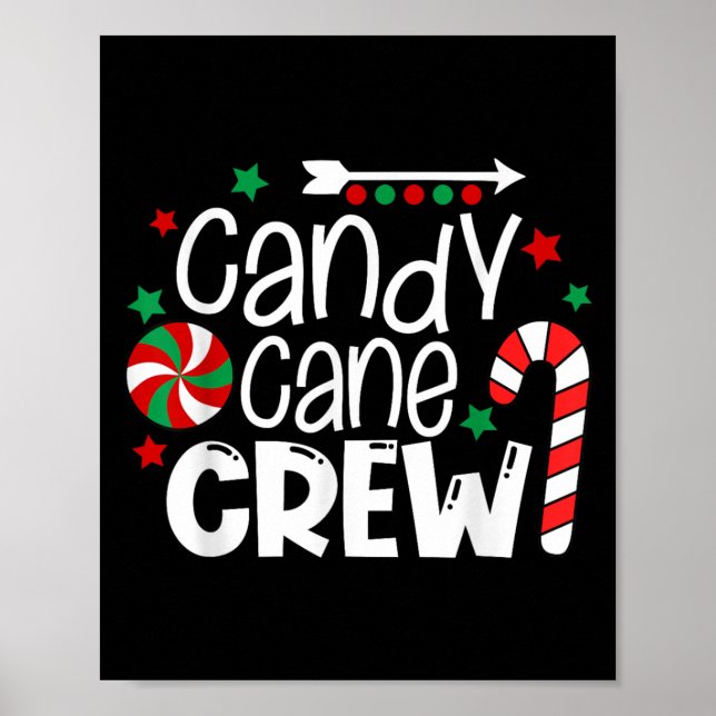 Poster Candy Cane Crew Christmas Xmas Love Candy Boys Gir (Devant)