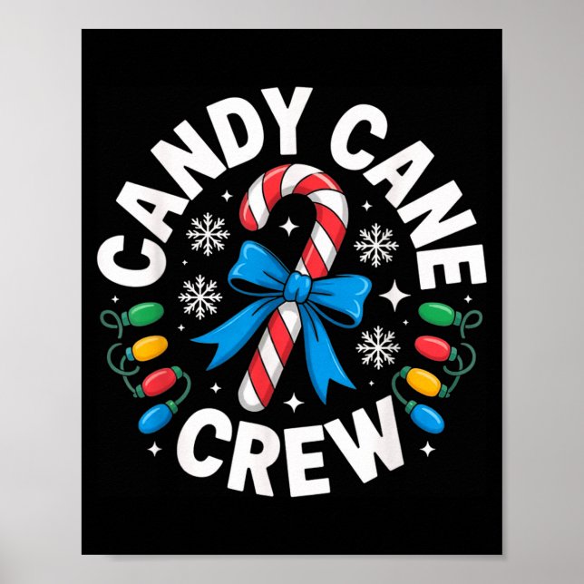 Poster Candy Cane Crew Funny Christmas Candy Lover X-mas  (Devant)