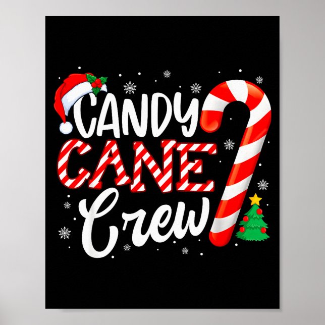 Poster Candy Cane Crew Funny Xmas Christmas Pajamas Men W (Devant)