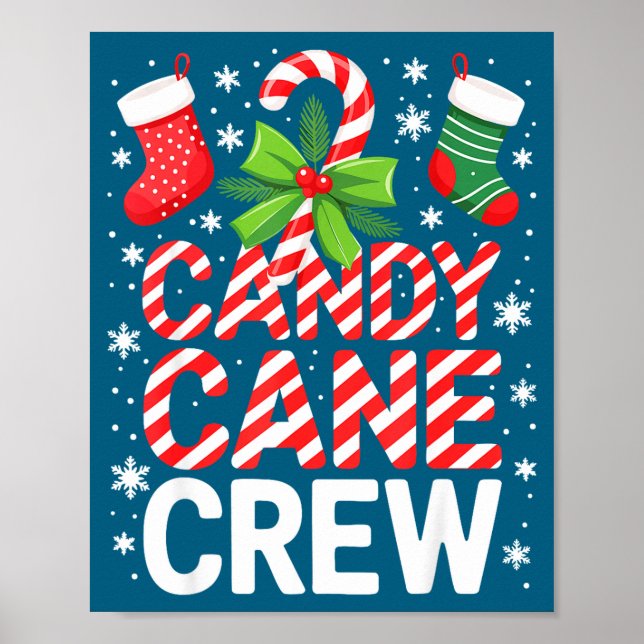 Poster Candy Cane Crew Shirt Adult Men Women Kids Christm (Devant)