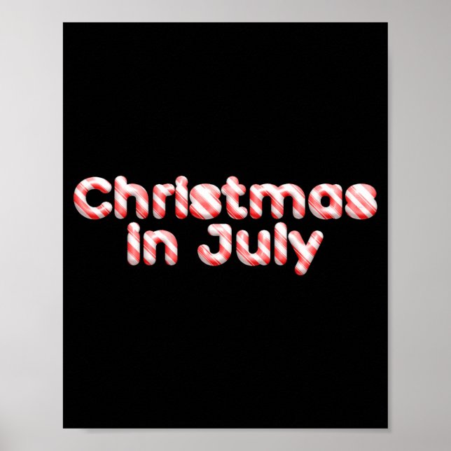 Poster Candy Cane Tygraphy Christmas In July T Shirt  (Devant)