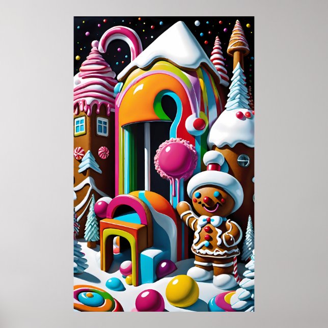 Poster Candy Coated Christmas Greeter - Ken Gage Art (Devant)