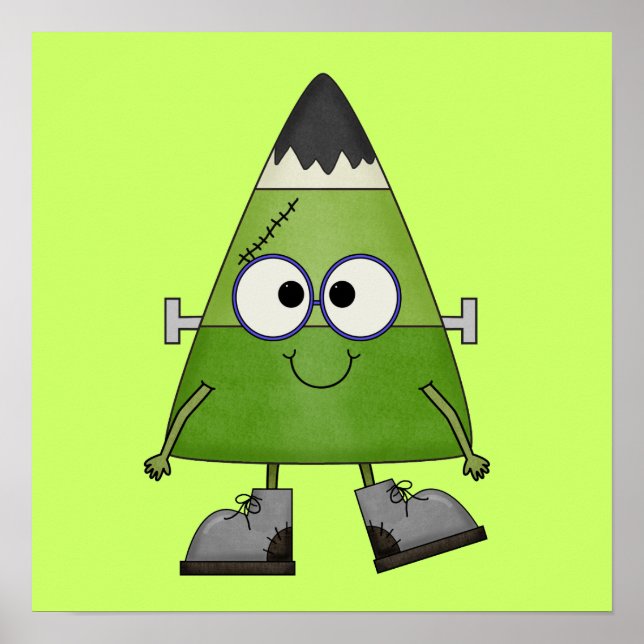 Poster Candy Corn Frankenstein Halloween (Devant)